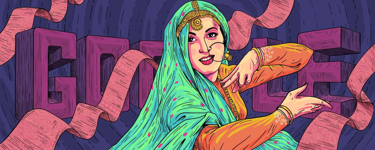 Google's doodle marking actor Madhubala's 84th birth anniversary by Muhammed Sajid
